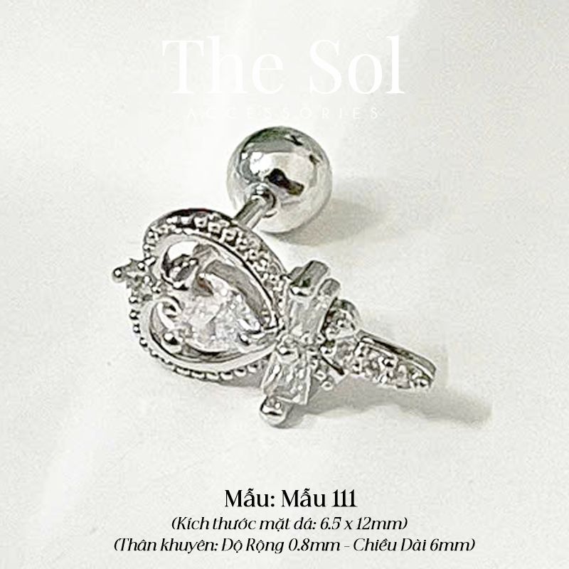 Khuyên Tai Thép Xi Mạ Dia Scepter - Mẫu 111