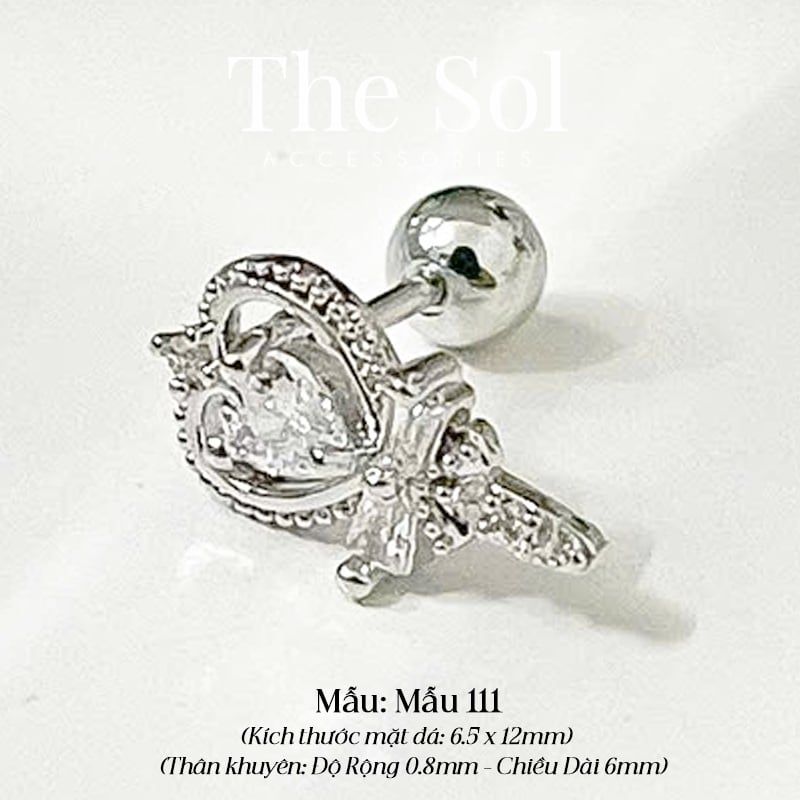 Khuyên Tai Thép Xi Mạ Dia Scepter - Mẫu 111