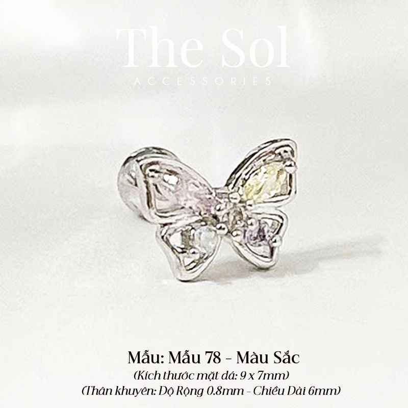 Khuyên Tai Thép Xi Mạ Dia Butterfly - Mẫu 78