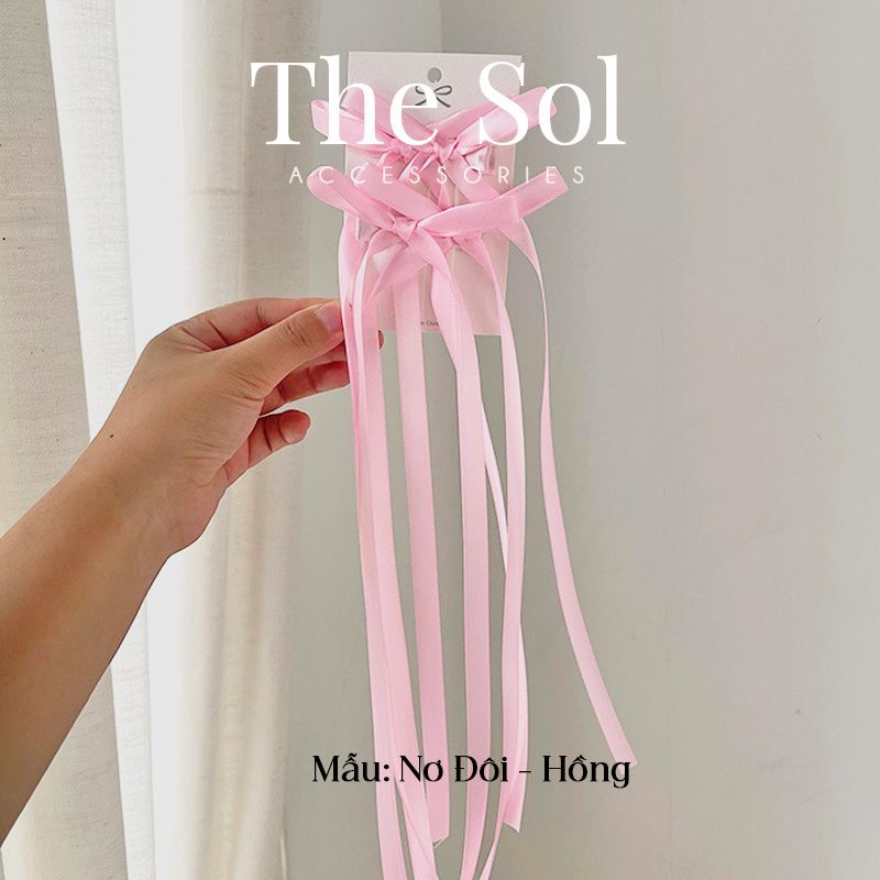 Kẹp Tóc Hàn Quốc Color Bow - Nơ Đôi (2 Chiếc)