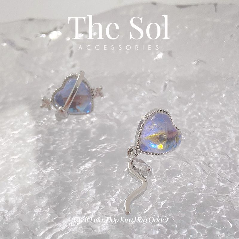 Bông Tai Hàn Quốc Opal Heart