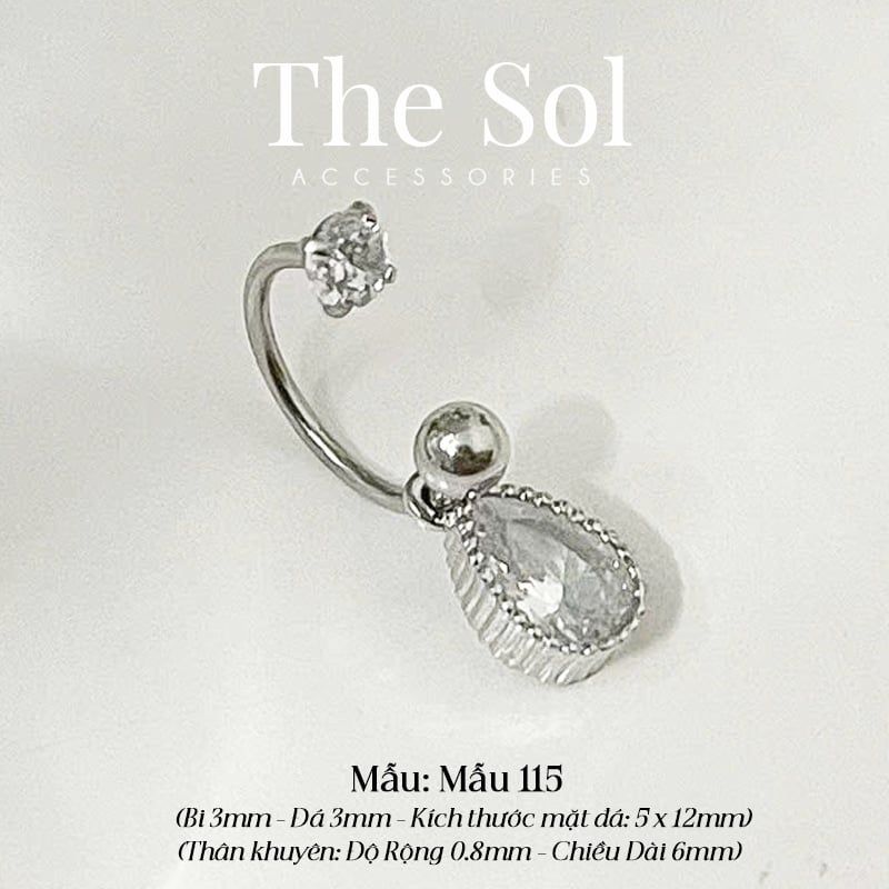 Khuyên Tai Thép Xi Mạ Unisex Dia Septum - Mẫu 115