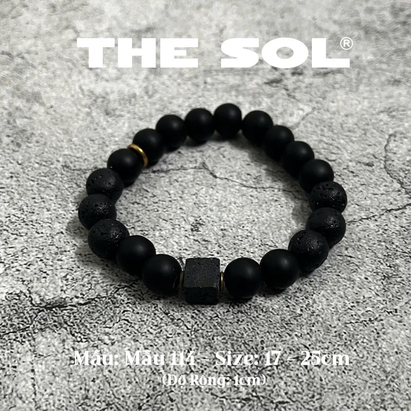 Lắc Tay Unisex Black Lava Rock - Mẫu 114