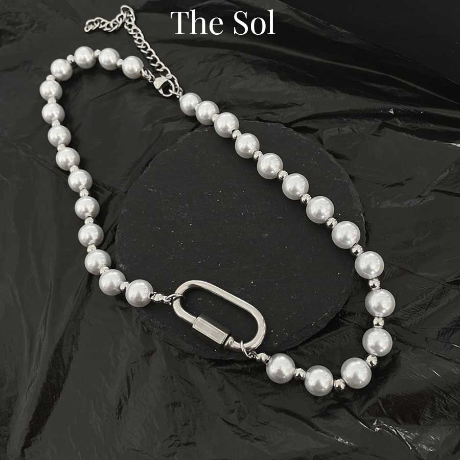 Dây Chuyền Titan Unisex Pearls Carabiner - Mẫu 55