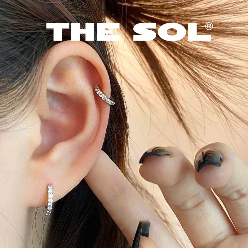 Khuyên Tai Thép Xi Mạ Khuyên Tròn Đính Đá 1.8mm - Mẫu 170