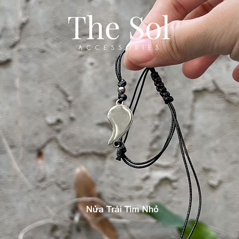 Lắc Tay Titan Couple Silver Heart - Dây Sáp