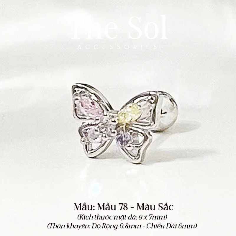 Khuyên Tai Thép Xi Mạ Dia Butterfly - Mẫu 78