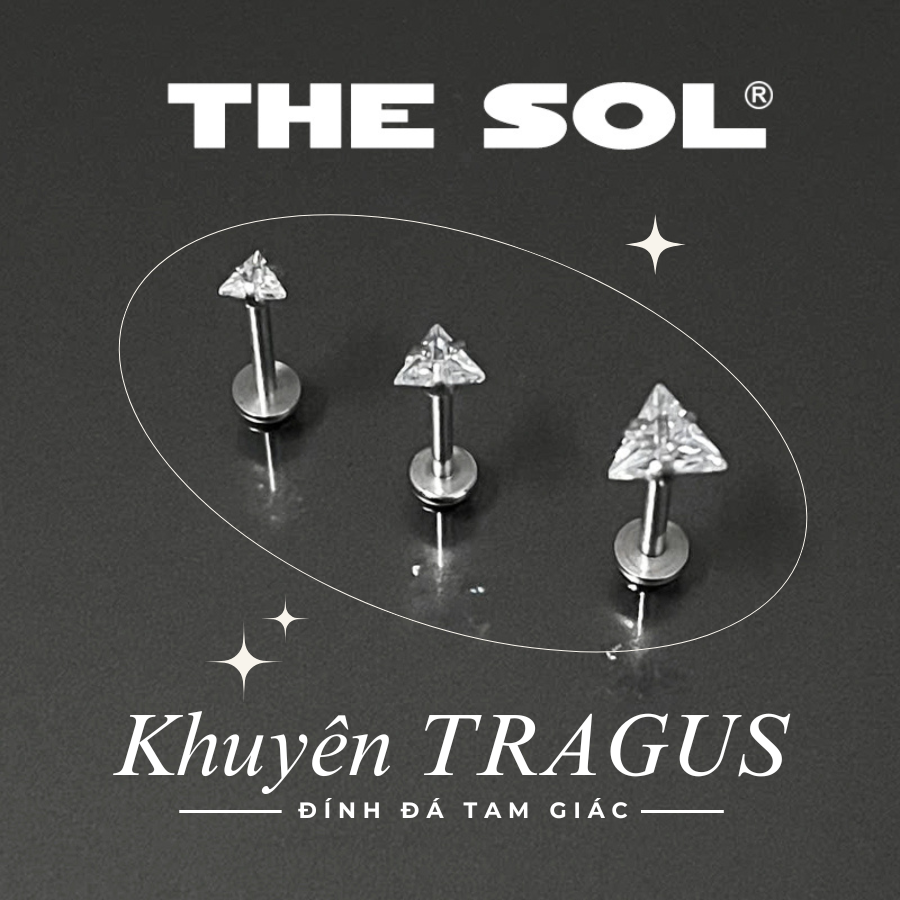 Khuyên Tai Titan Unisex TRAGUS - Tam Giác