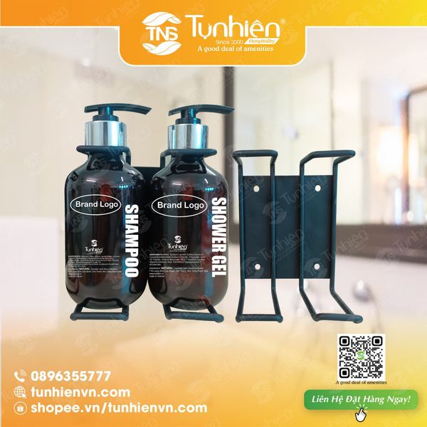 Bộ giá treo thép sơn tĩnh điện & bình xà phòng 300ml