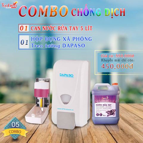 Combo hộp đựng xà phòng và nước rửa tay