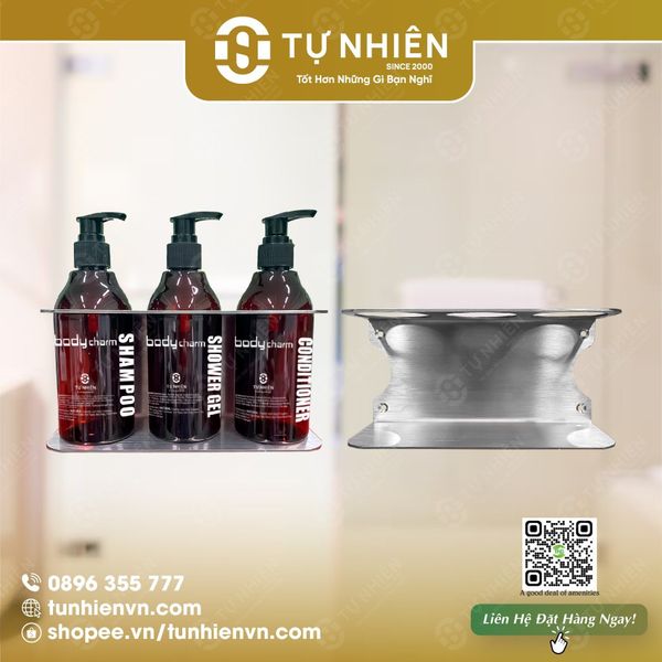 Bộ giá treo 3 bình xà phòng inox 304