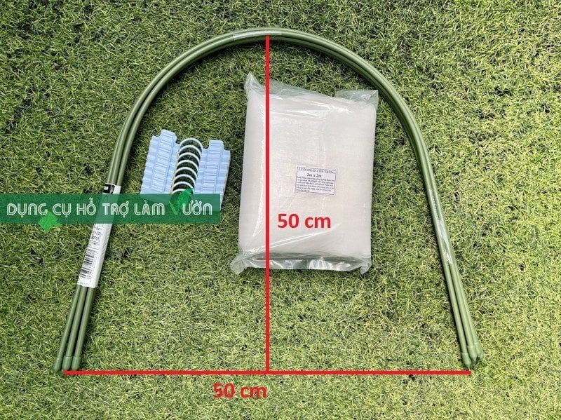Bộ khung vòm trồng rau Daim cao 50cm rộng 50cm dài 2 met