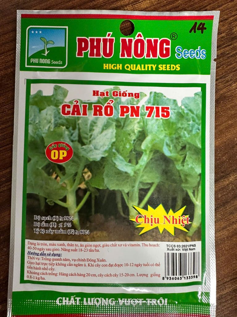 Hạt giống cải rổ PN 715