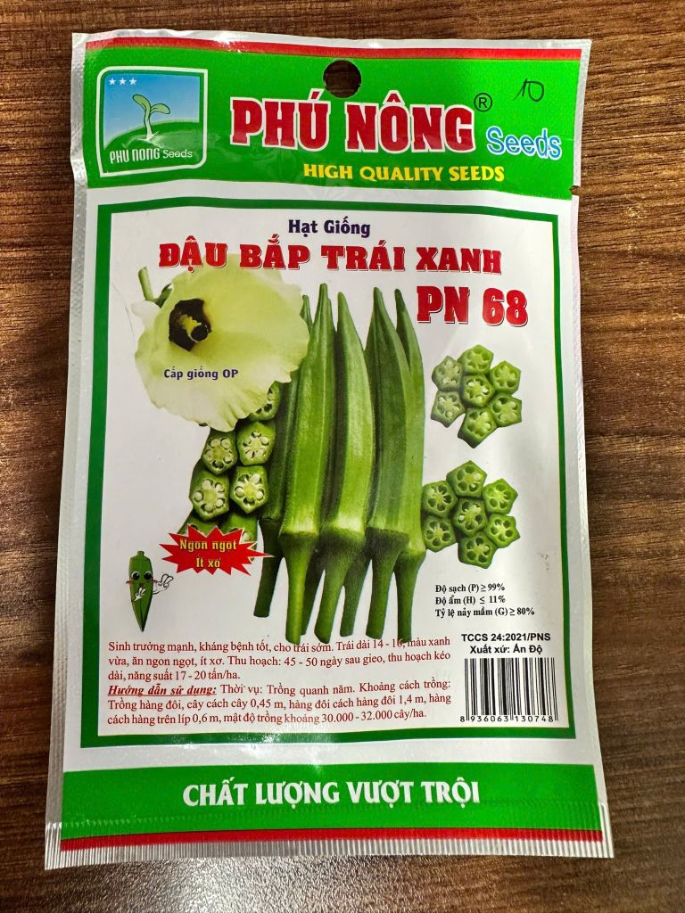 Hạt giống đậu bắp trái xanh PN68