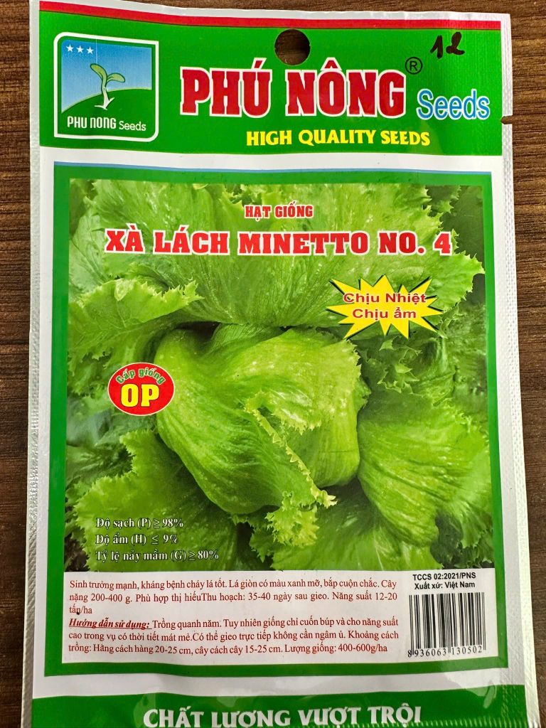 Hạt giống xà lách Minetto No 4