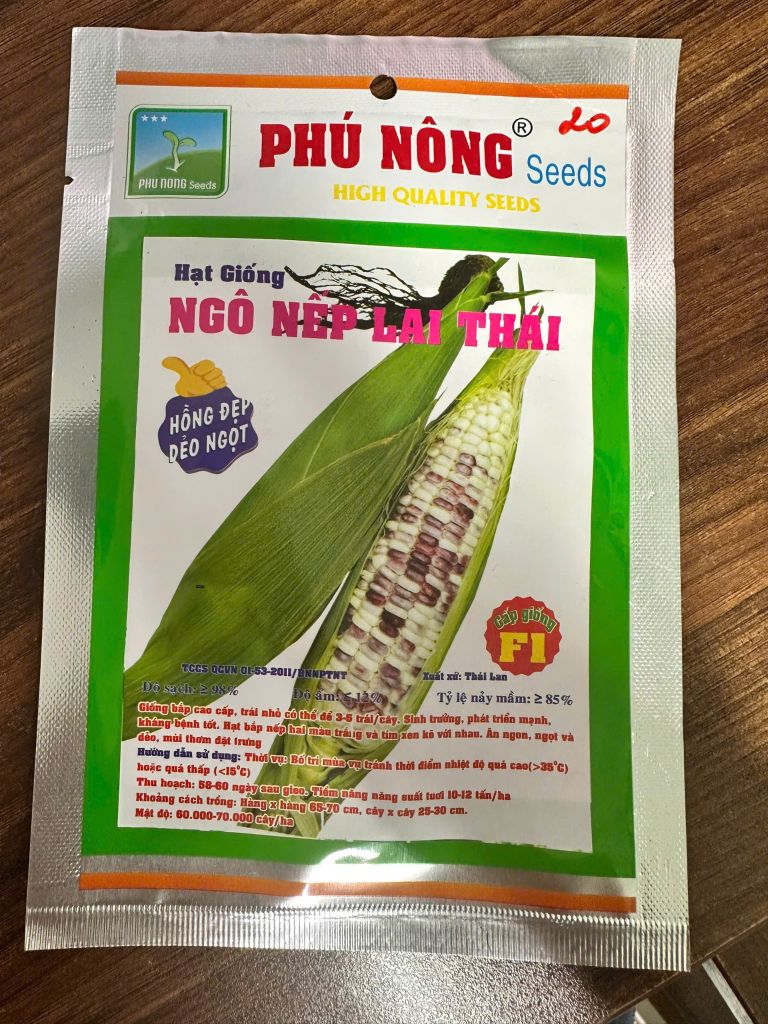 Hạt giống ngô nếp lai thái Phú Nông