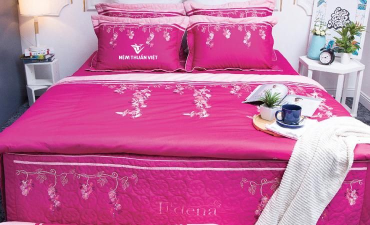  Bộ Chăn Ga Gối Drap Giường Edena Cotton Solid 364 