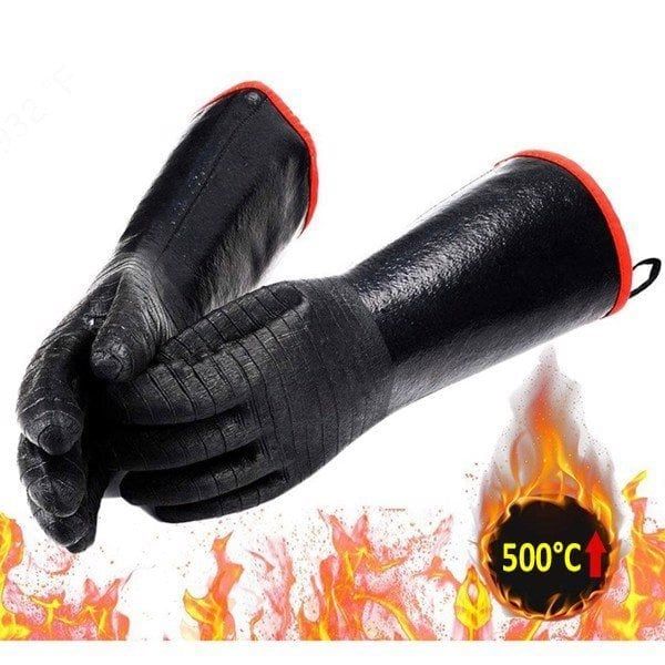 Găng tay chịu nhiệt độ cao 500oC neoprene chống cháy, cách nhiệt chống axit, chống kiềm và dầu 14 inches