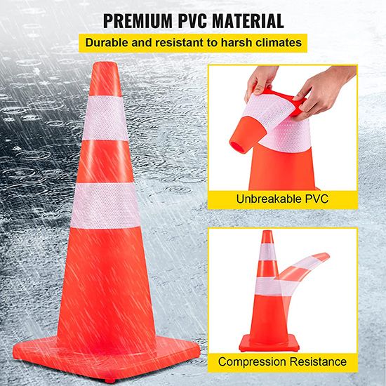 Cọc tiêu an toàn giao thông nhựa 2 lằn phản quang PVC 70cm TC80-A2