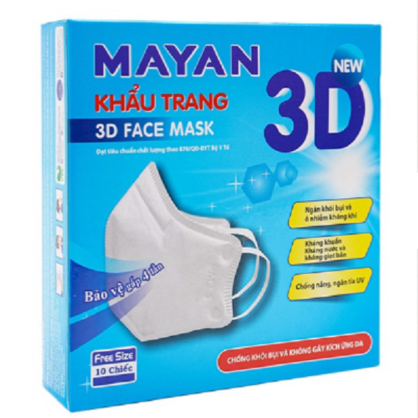 Khẩu Trang Mayan 3D Mask PM2.5 hộp 10 cái
