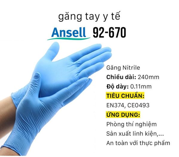 Găng tay y tế Ansell Nitrile 92-670