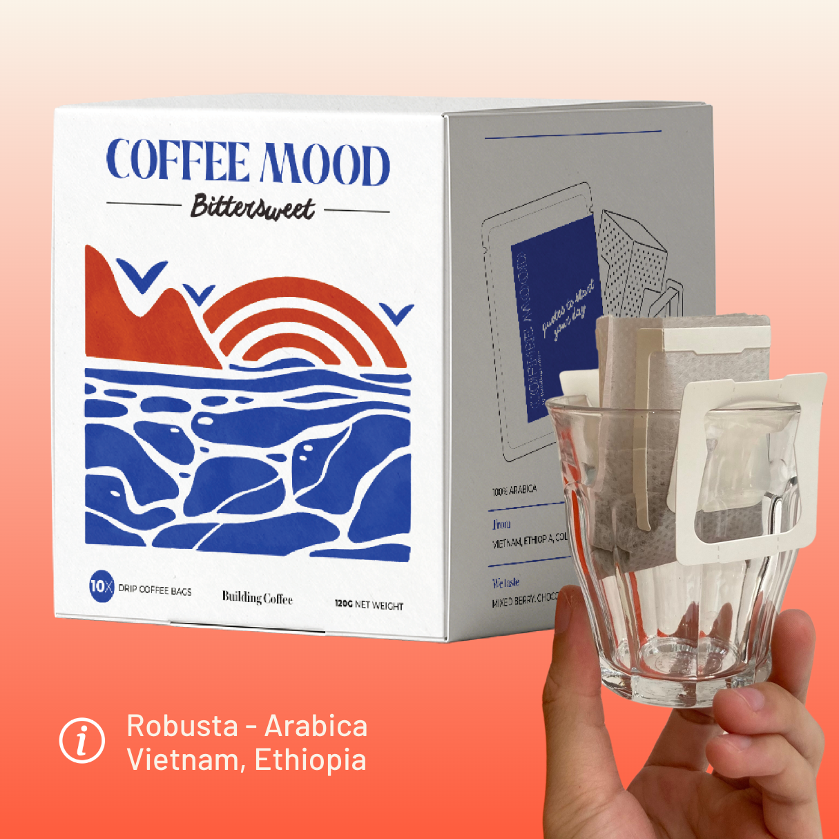 COFFEE MOOD - Cà phê phin giấy (10 túi x 12g)