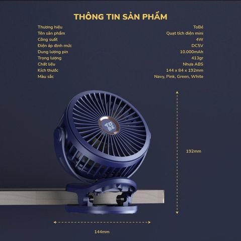  Quạt Tích Điện Mini MS 9115 