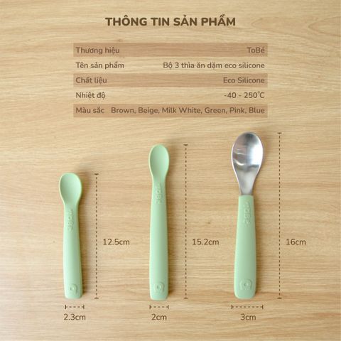  Bộ 3 Thìa Ăn Dặm Silicone MS 3211 