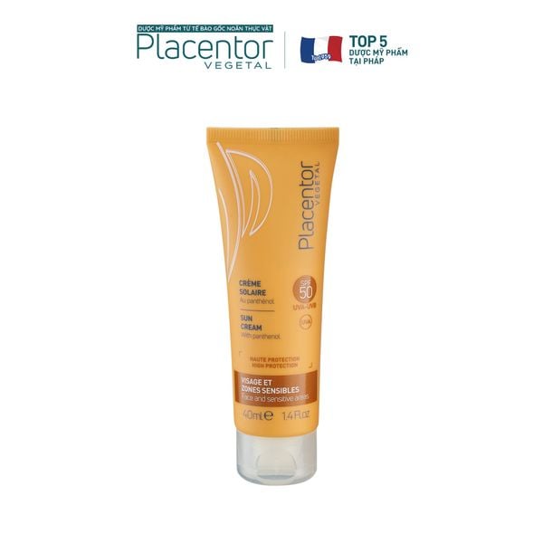 Kem Chống Nắng Khoáng Chất SPF 50 Cho Cả Da Nhạy Cảm Placentor Sun Cream SPF50, UVA- UVB Face and Sensitive areas