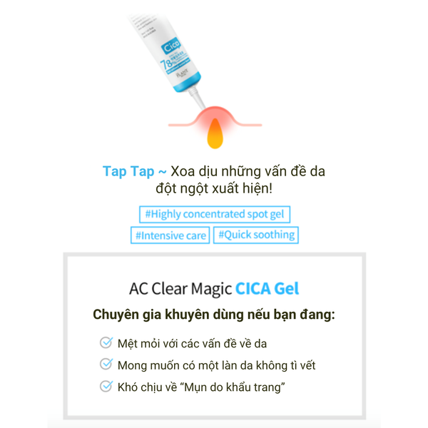  Gel giảm mụn AC Clear Magic Cica Gel (30ml) 