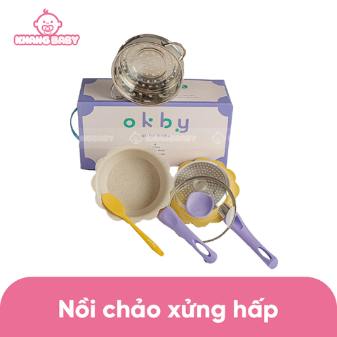 Set nồi chảo xửng hấp Ok For Baby