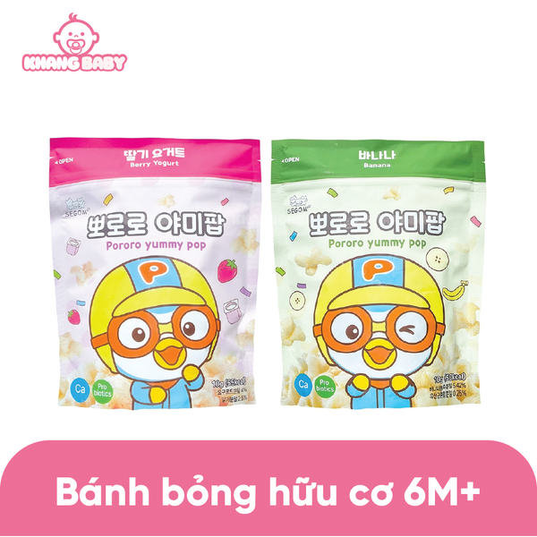 Bánh ăn dặm hữu cơ Pororo yummy pop 10g 6M