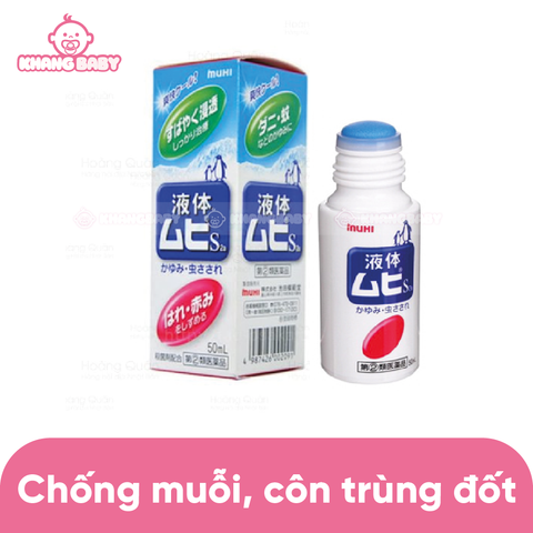 Lăn trị muỗi đốt và côn trùng cắn Muhi Nhật 50ml 6M+