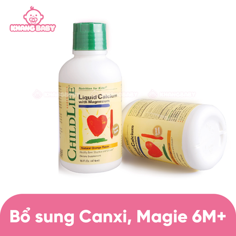 Canxi Childlife Calcium & Magnesium Mỹ 474ml 6M+