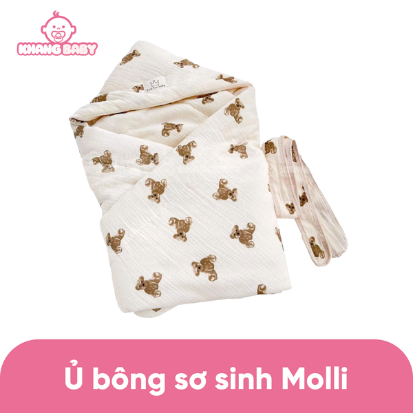 Ủ trần bông lót lông hạt đậu Molli cho bé