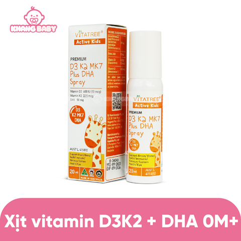 Xịt vitamin D3 K2 DHA Vitatree