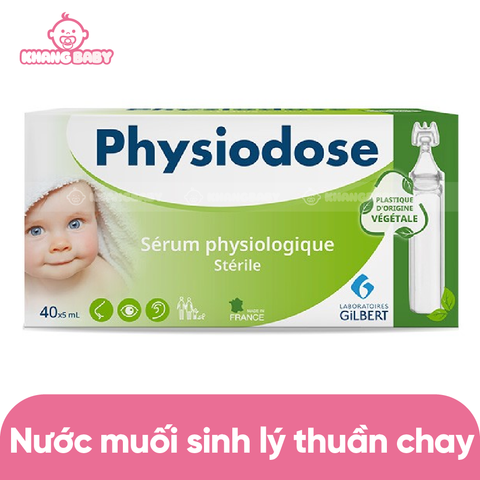 Nước muối sinh lý hữu cơ Physiodose Pháp xanh lá