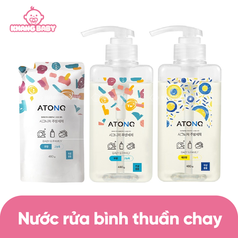 Nước rửa bình sữa & chén bát thuần chay ATONO2