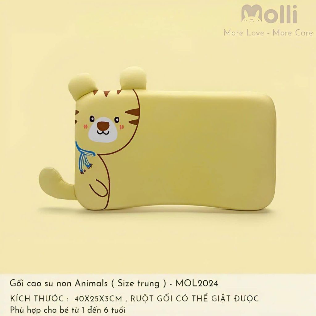 Gối cao su non 3D hình thú Molli  0105