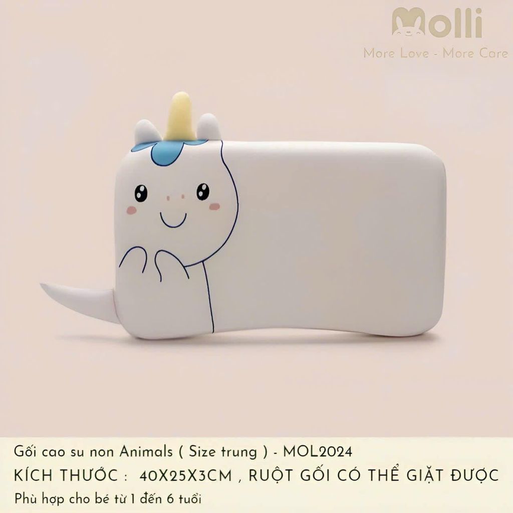 Gối cao su non 3D hình thú Molli  0105