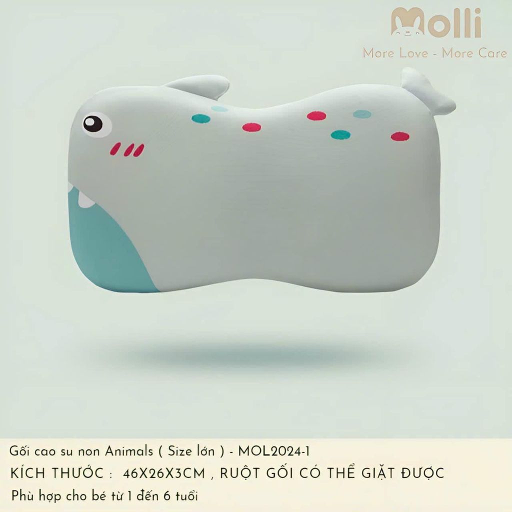 Gối cao su non 3D hình thú Molli  0105