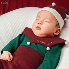 Bộ dài áo xanh phối quần đỏ Noel Nous