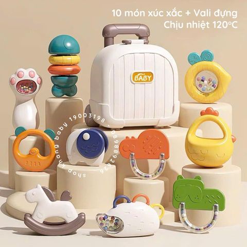 Bộ xúc xắc gặm nướu 10 món Baby Rattles Vali