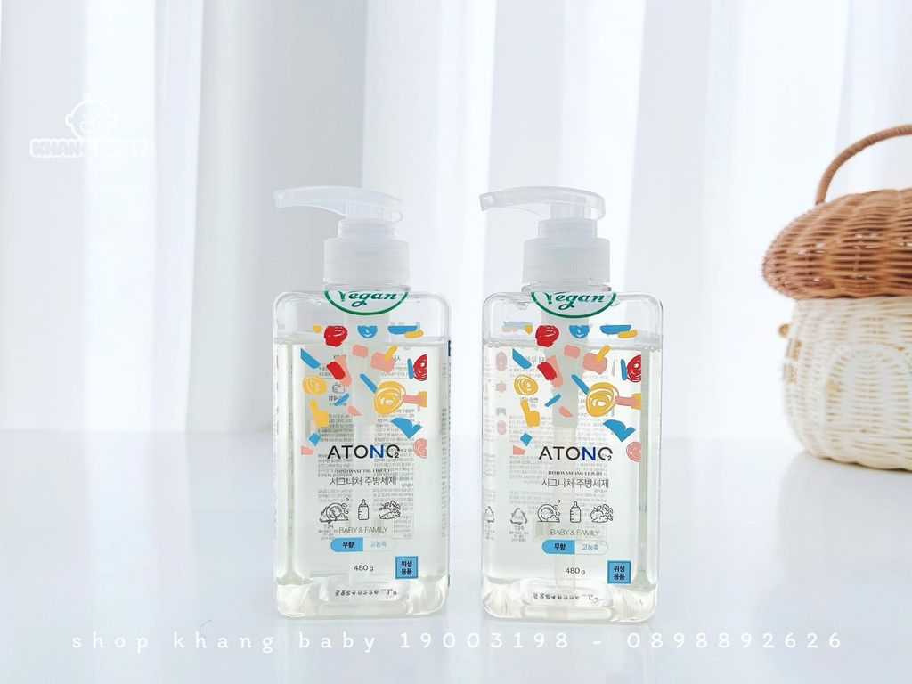 Nước rửa bình sữa & chén bát thuần chay ATONO2
