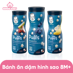 Bánh ăn dặm Gerber Puffs hình sao 8M+