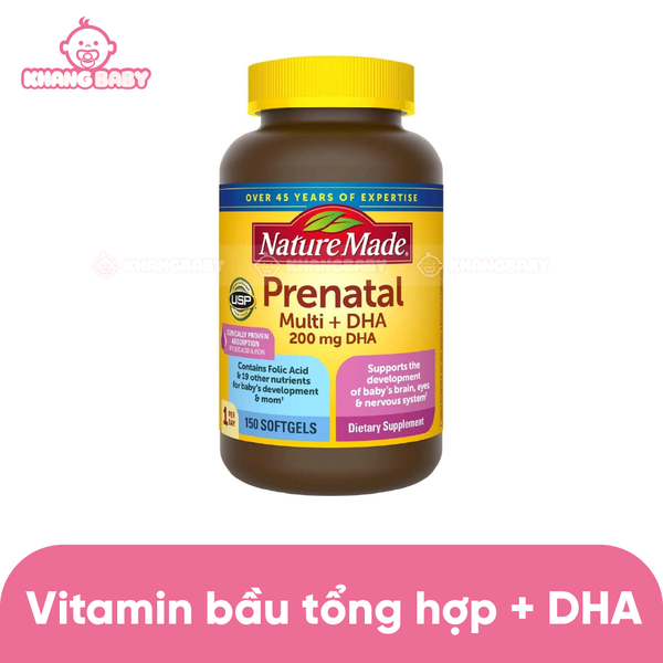 Vitamin bầu Nature Made Prenatal Multi+DHA 150 viên