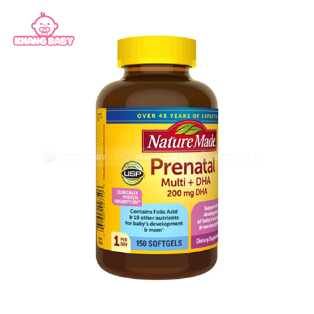 Vitamin bầu Nature Made Prenatal Multi+DHA 150 viên