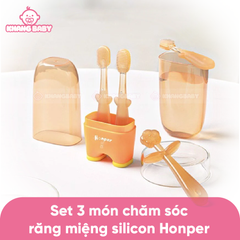 Set vệ sinh răng miệng silicon Honper 3in1