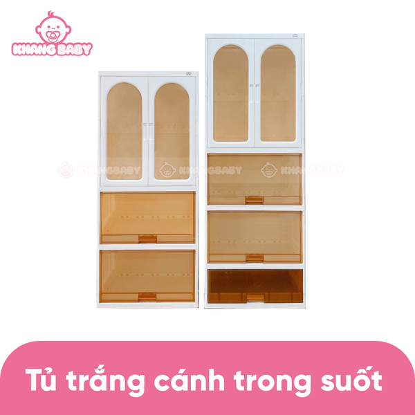 Tủ cánh trong suốt cánh viền trắng