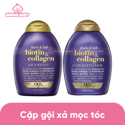 Cặp gội xả mọc tóc Biotin Collagen tím Mỹ 385ml